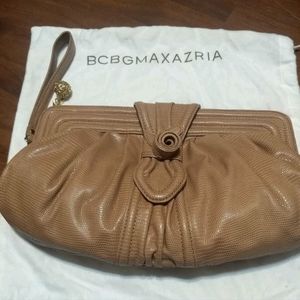 Bcbg maxazria oversized clutch with bow and strap